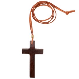 Gorise Handcrafted Wooden Cross Pendant Wooden Cross Hanging Ornament for Car Home Church Decor