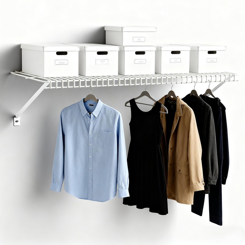 12 Inch Wire Shelving Support Bracket, 6 Pack Metal Closet