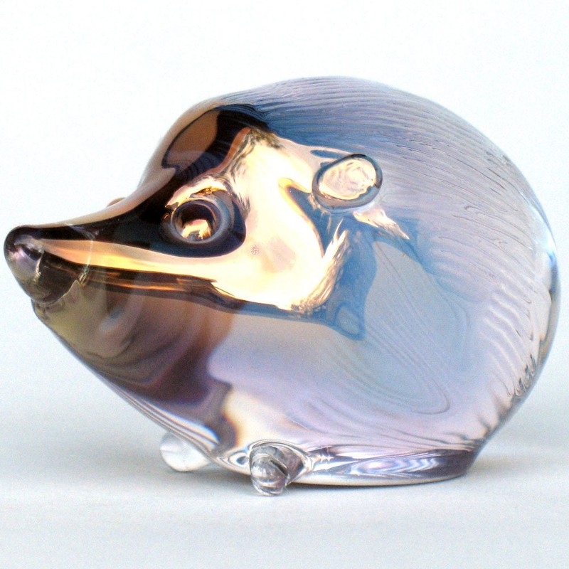 Hand Blown Glass Hedgehog Figurine
