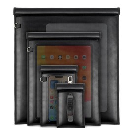 Faraday Bags, Cell Phone Signal Blocking Bag, Anti-Theft and Anti-Tracking Fireproof and Waterproof, 4 Different Sizes, Can Be Used for Laptops, Tablets, Mobile Phones, Car Keys, Etc