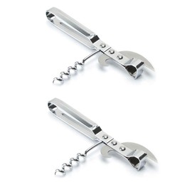 gofidin 2 Stück Edelstahl Traditioneller alter Stab Dosenöffner und Korkenzieher
