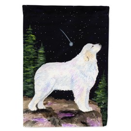Caroline's Treasures SS8471GF Starry Night Great Pyrenees Garden Flag Mailbox Flag Decorative Yard Flag Banner Outside Patio Artwork Yard Flower Beds, Garden Size, Multicolor