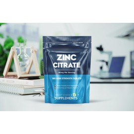 Zinc Citrate 50mg Tablets – 180 High Strength Vegan Tablets (6 Months Supply) – Highly Absorbable Zinc Supplements for Maintenance of Normal Immune System, Bones, Hair, Skin & Nails – Made in UK