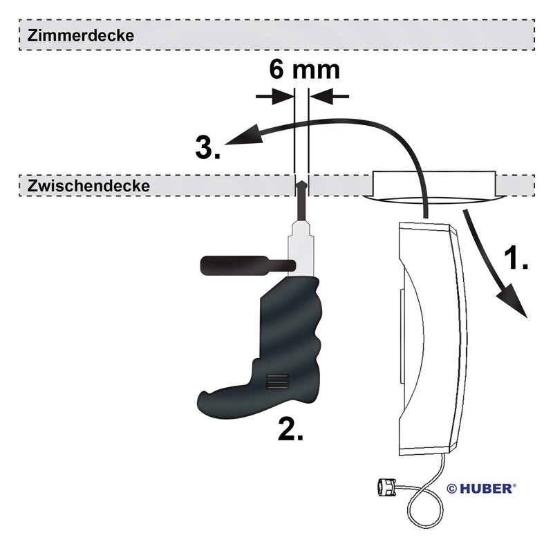 Huber Motion Movement Sensor 360°, White, Flush-Mounted, Concealed, Energy Efficient