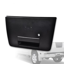 G-PLUS Tailgate Handle with Emblem Provision Replacement for 2004-2012 Nissan Titan Textured Black Lever Lift Gate Rear Outside Replacement 906067S200,NI1915110