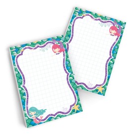 Junaversum 12 Mini Memo Pads Mermaid Party Bag Guest Gift for Birthday Children's Birthday Wedding Girls Girls Birthday (12 Notepads)