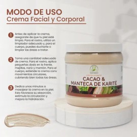 Crema De Cacao Y Manteca De Karit Anti-arrugas (1 Kilo) Tipo De Piel Todo Tipo De Piel