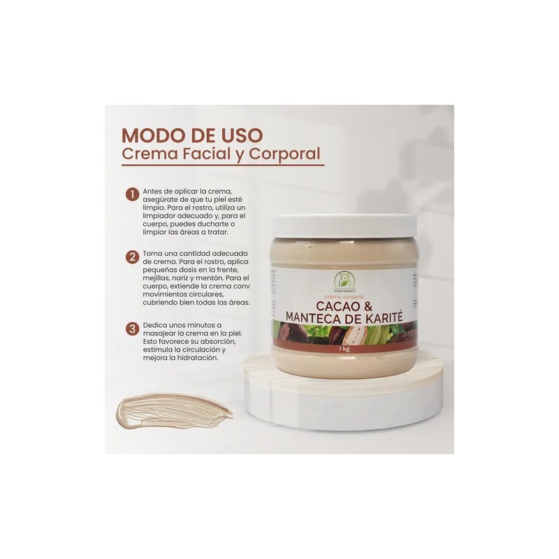 Crema De Cacao Y Manteca De Karit Anti-arrugas (1 Kilo)