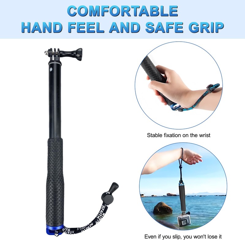 Snowtain Selfie Stick for GoPro, Waterproof Handle, 93 cm Extendable