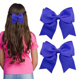 2 Stück Haarspangen mit Schleifen, französische Haarschleifen für Mädchen, große Satin-Haarschleifen-Clips, seidige Haarschleifen für Mädchen, weiche Schleifen, Haarnadel, blaue Haarschleife