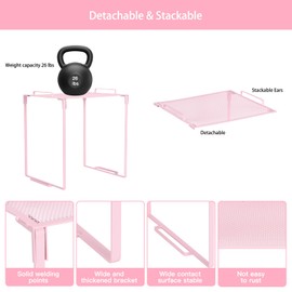 Chewlish Locker Organizer Accessories Decorating Kit, Metal Mesh Locker Shelf, Magnetic Pen Holder,Mirror,Whiteboard, Markers, Magnets,Suitable for School,Work,Office,Gym (Vin-Pink)