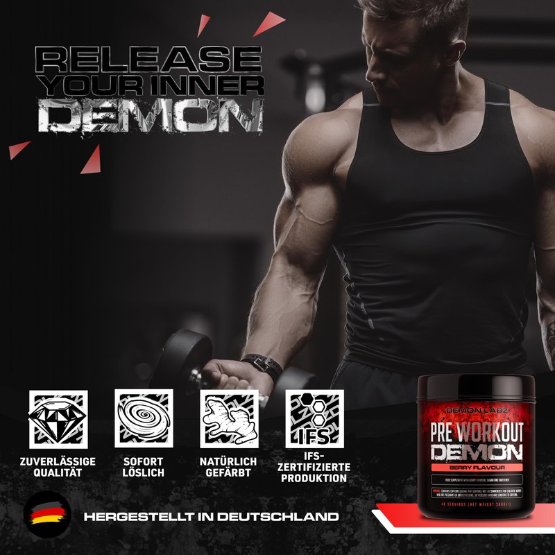Pre Workout Beast Hardcore Pre Workout Booster with Caffeine, Creatine