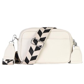 MATY FASHION Women's Small Handbag with Wide Strap Shoulder Crossbody Bag Modern Shoulder Bag 2528, beige