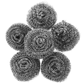 CHILDWEET 6PCS Stainless Steel Pot Scrubbers Reusable Steel Scrubber for Dishes Heavy Duty Kitchen Cleaning Tools Efficient Dish Cleaning Sponge