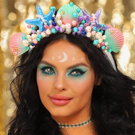 Fashband Starfish Headband Colorful Beads Shell Hair Band Beach Bridal Wedding Hair Accessories for Women