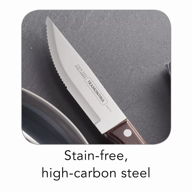 Tramontina, 12-Piece Carbon Steel Porterhouse Steak Knife and Fork Set