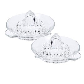 Manual Glass Citrus Juicer - Lemon Squeezer with Pouring Spout - Ideal for Quick Juicing of Citrus Fruits such as Lemons, Oranges, Dishwasher Safe (2 x Citrus Juicers (Bundle Value Price))