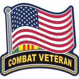ProSticker Vietnam Combat Veteran Decal USA Flag Military 4" ProSticker 271