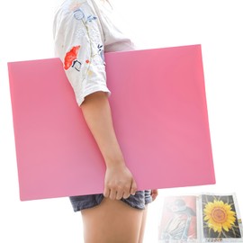 MOTEERLLU A2 Storage Book Suitable for 22x15 inches Diamond Paintings,Diamond Art Kit Storage Container with 30 Pocket Sleeves,Portfolio Folder for Artwork (Red)