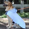 MAMORE Dog Raincoat, Reversible Waterproof Hooded Reflective Lattice Lining Double