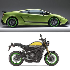 Reflective Wheel Rim Stripe Decal Sticker for 16-19 inch Rim Size Universal Car Motorcycle Wheel Reflective Pinstripe Decal Tape Sticker Decoration Film (Fluorescent Green)