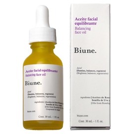 Aceite Facial Hidratante | Con Aceite de Rosa Mosqueta, Argán, Semilla de Uva y Arroz | Hidratación + Control de Acné y Sebo | Minimiza Cicatrices, Aspecto Liso y Saludable | Fórmula Vegana para Todo tipo de Pieles | Biune. | 30 ml