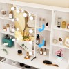 Yamissi Modern Dressing Table Set with Drawers and Stool LED
