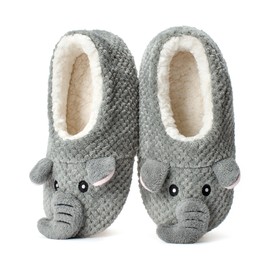 Hygknixx Cute Animal Slippers for Women Kids, Cozy Fuzzy Slipper Socks with Non Slip Grips, Funny Christmas Gifts for Girls Toddlers Wife Mom Grandma Her, Stocking Stuffers for Adults Kids