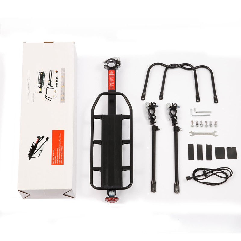 Rear Bike Rack, Adjustable Bike Cargo Rack with Quick Release,