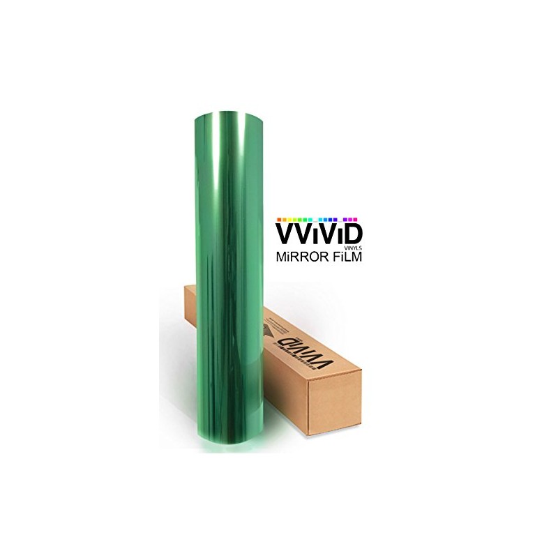 One-Way Green Mirror Finish Vinyl Window Wrap Film Self-Adhesive DIY