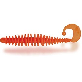 Magic Trout Premium T-Worm Fishing Accessories Trout Fishing Rubber Fish with Twister Tail, Neon Orange, 5.5 cm