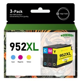 952XL Ink Cartridges Combo Pack Compatible 952 952XL Ink Cartridge Replacement for HP OfficeJet Pro 8710 8715 8720 8702 8210 7740 Printers (3-Pack 1Cyan/1Magenta/1Yellow)