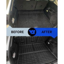 Rongtaod Cargo Mat Compatible with 2015-2024 Ford Edge 5-Seater (Not Fit SEL) Trunk Mat Trunk Liner TPE Cargo Liner Back Seat Cover Protector 2023 Edge Accessories (Backrest Mats+Trunk Mat)