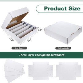 Yexiya 12 Pcs 5000 Count Card Storage Boxes for Trading and Gaming Cards White Cardboard Organizer with Divider Collector Holders Collectibles Box for Sports Basketball Football Baseball Collecting