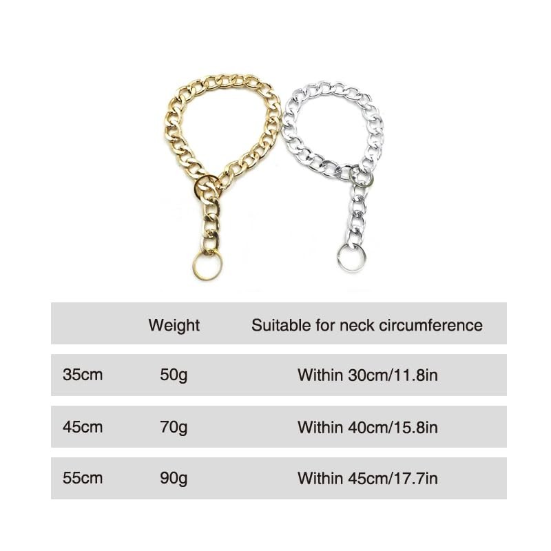 Dog Chain Collar Heavy Duty Choker Double Pet Slip Check