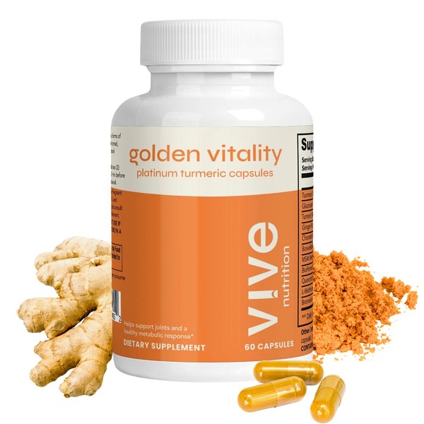 VIVE NUTRITION Golden Vitality Turmeric Curcumin Capsules - Platinum Blend