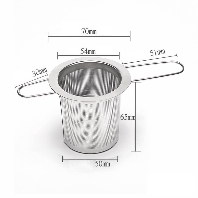 WANGCL Stainless Steel Tea Strainer Sitting in Cups with Folding