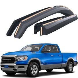 Goodyear Shatterproof in-Channel Window Deflectors for Trucks Dodge RAM 1500 2019-2024 Quad Cab, Rain Guards, Window Visors for Cars, Vent Deflector, Truck Accessories, 4 pcs- GY003414LP