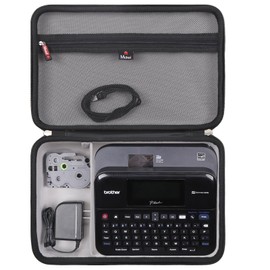 Mchoi Hard Portable Case for Brother P-Touch Label Maker PTD600 /D610BT Connected Label Maker, Case Only (Black and Grey)