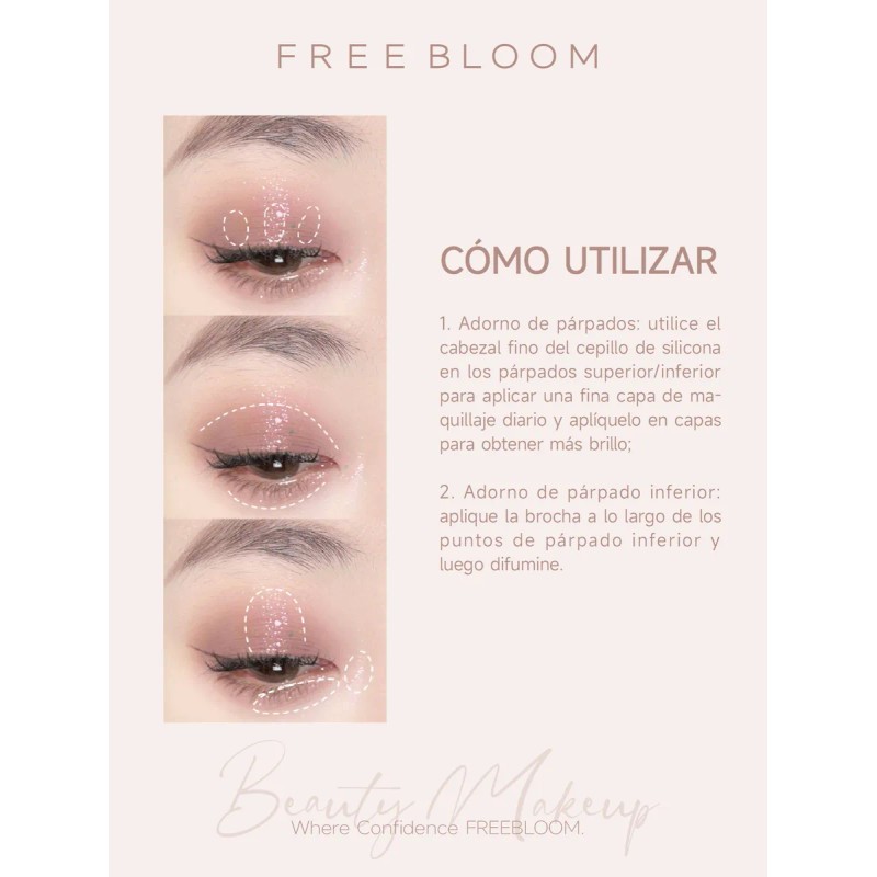Sombra Líquida De Freebloom Glitter Color De La Sombra Eye