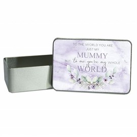 allaboutthebump To the world you are my MUMMY but to me you're my whole WORLD Purple Floral Printed Metal Tin [Mother's Day Gift, Birthday Present, Christmas Xmas Gift, Love Mum]