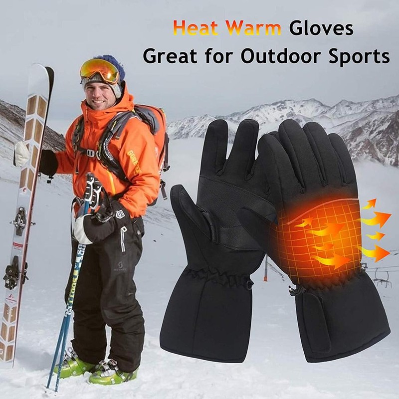 Winter Heated Gloves Waterproof Electric Thermal Glove Non Slip and