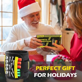 PPRAFDD Magnetic Wristband for Holding Screws, Drill Bits, Nails, Stocking Stuffers for Adults, Cool Gadgets for Christmas, Father's Day, Valentine's Day, Gifts for Handyman, Dad, Husband, Grandpa