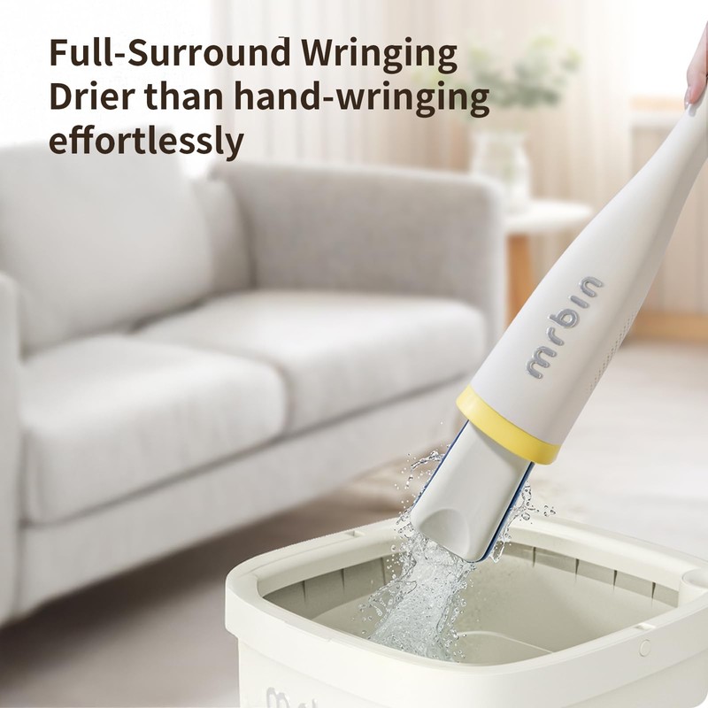 Mrbin Self Wringing Sponge Flat Large Mops Dusting Soft, Hands