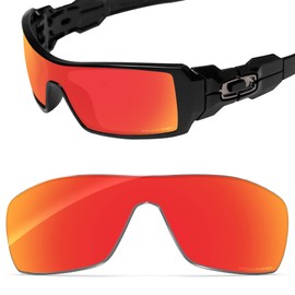 Tintart Performance Replacement Lenses Compatible with Oakley Oil Rig Polycarbonate Polarized Etched-Fire Red