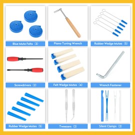 CONCHACIELO Professional Piano Tuning Kit: Universal Piano Tuning Tools Kit Set with Portable Case,Tuning Wrench, Wrench Fastener, Tuning Mute. for Tuning Beginner, Professional Tuner (Pro Set)