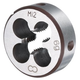 sourcing map Round Threading Die M12 x 1.75 Metric Thread Right Hand Screw Cutting Fixed Dies, Alloy Tool Steel Tapping Repair Tool