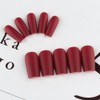 Matte Wine Red Press On Nails Medium Long Square, Medium