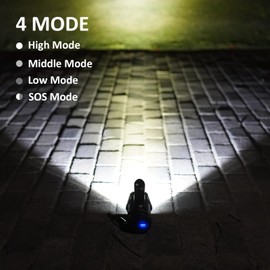 GOODSMANN LED Rechargeable Marine Spotlight 2000 Lumen Handheld Spot Light Waterproof Searchlight Portable Boat Flashlight for with Switch Lock and USB Cable for Outdoor Fishing Hiking Hunting