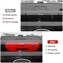 Linskip Tailgate Handle Cover Compatible with Ford F150 2021 2022 2023 2024, Tailgate Handle Backup Camera Protection for F-150 Exterior Accessories(red)